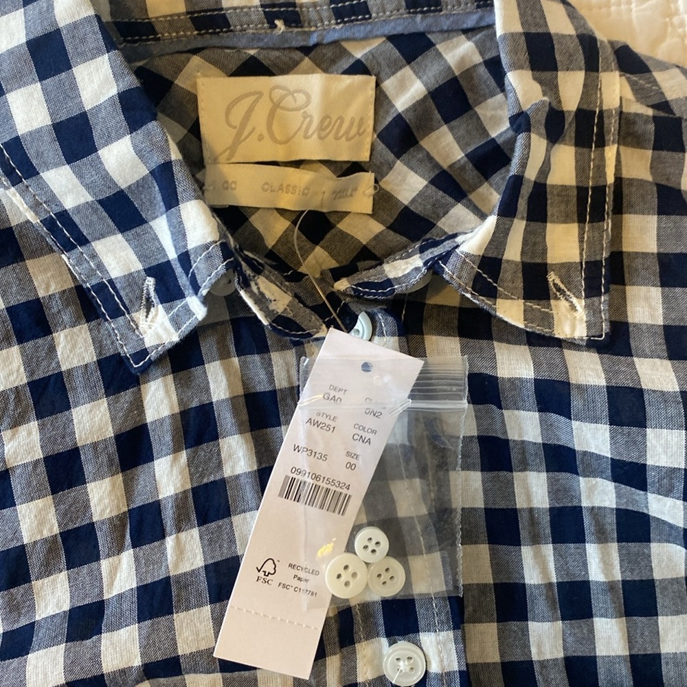 J. Crew Blue and White Casual Button Down Shirt - Picture 4 of 8